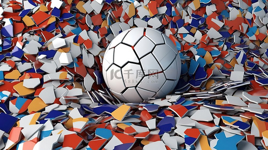 球体彩色背景图片_碎片球体彩色抽象 3D 马赛克渲染