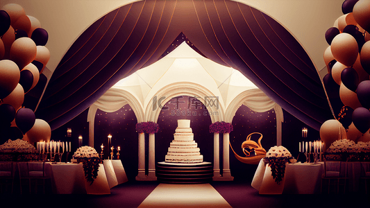 红玫瑰双层蛋糕背景图片_婚礼庆典蛋糕背景