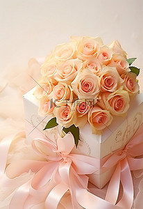 粉色丝质玫瑰搭配礼品卡