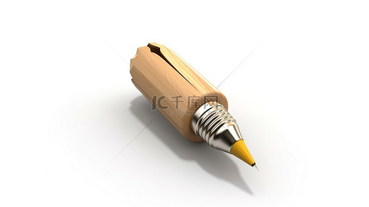 代表白色背景上的能量守恒的铅笔的 3d 插图