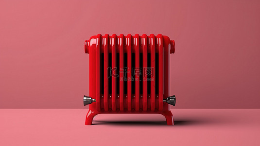 复古单色散热器，带有流行的红色