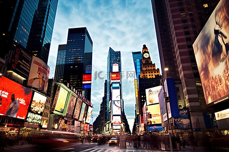 美国纽约背景图片_纽约时代广场