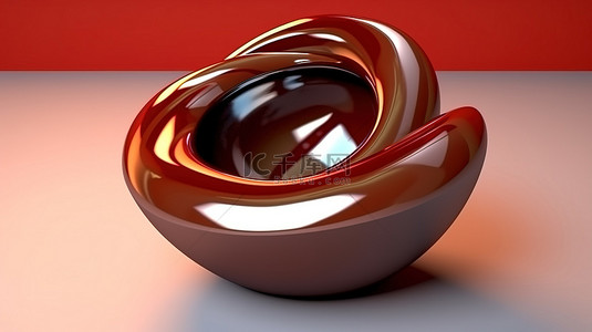 碗形式的巧克力 3D 插图