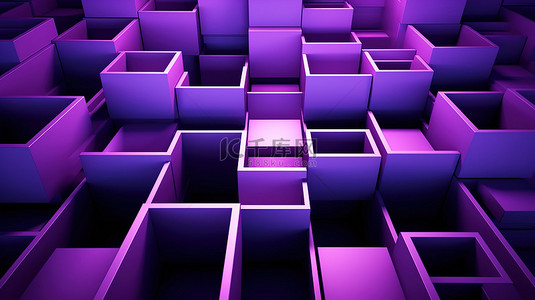 3d 抽象紫色矩形背景