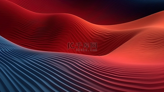 旋转波浪线抽象条纹和曲线纹理的动态 3D 插图