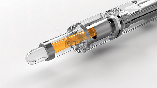 医学用品背景图片_医学概念空注射器和小瓶的特写隔离 3D 渲染