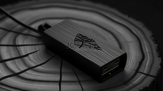 usb4背景图片_深色木质表面上的时尚 USB 驱动器引人注目的 3D 渲染