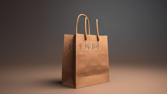 店铺品牌背景图片_品牌机会 空白购物袋的 3D 插图