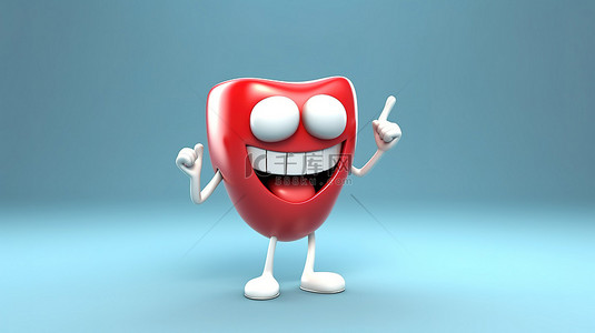 牙套微笑背景图片_俏皮的 3d 牙齿卡通