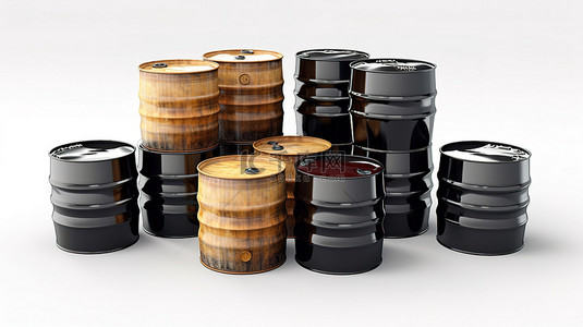 箭桶背景图片_干净背景 3D 模型上石油桶价格的快速上涨