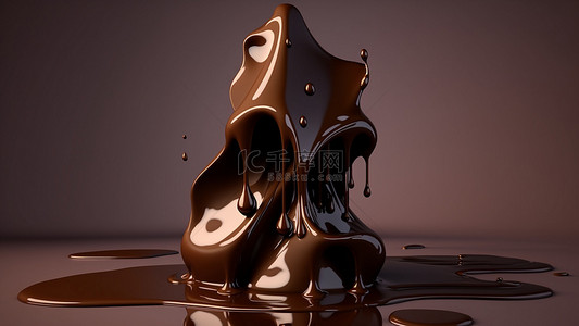黑日背景图片_巧克力甜品融化背景
