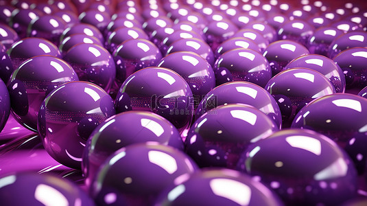 紫色球体背景图片_抽象 3d 背景与闪亮的紫色球体