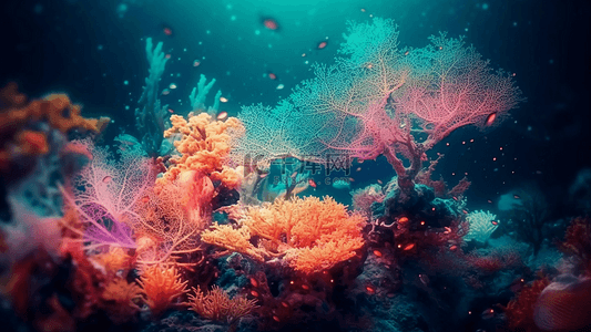 海底世界卡通背景图片_海底珊瑚美丽背景