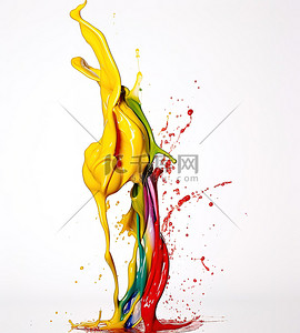 彩色液体沿着棍子流下的照片