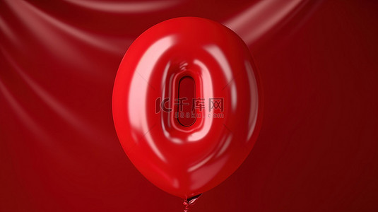 充气大锤背景图片_逼真的氦气红气球 3d 渲染 10