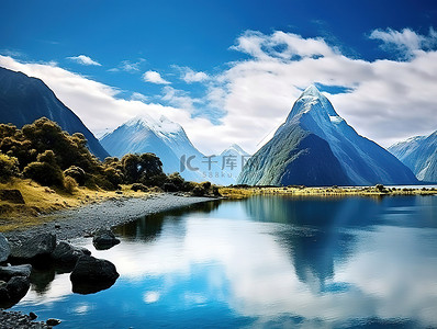 新西兰风景背景图片_新西兰奥伊尔湖的风景