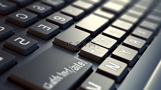 带“开始”键的商业金融主题键盘的 3D 渲染