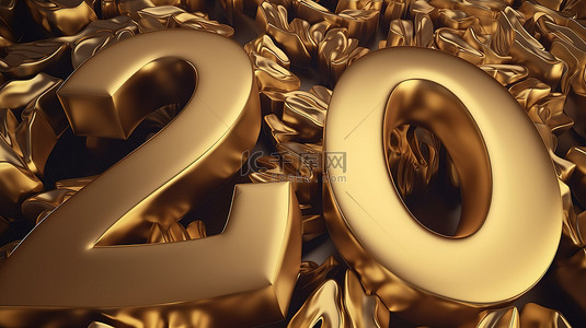 3d金色数字背景图片_创意冬季销售背景上的金色 3D 数字 20
