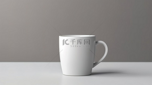 咖啡厅茶背景图片_3D 渲染的白色杯子的逼真模型