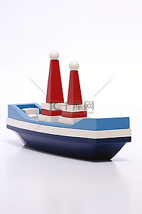 一艘木船，上面有红色和白色的部分