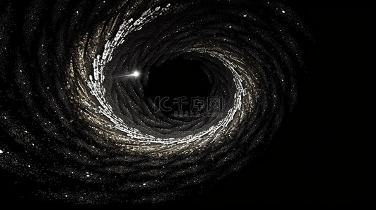 灯的组成背景图片_3d 渲染插图黑色螺旋抽象由粒子组成