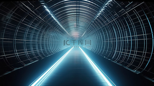 轻轨背景背景图片_动态隧道 3d 渲染中闪闪发光的轻轨