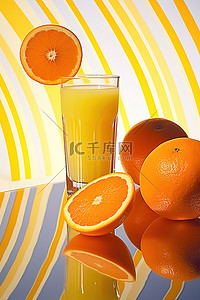 果汁画册背景图片_橙