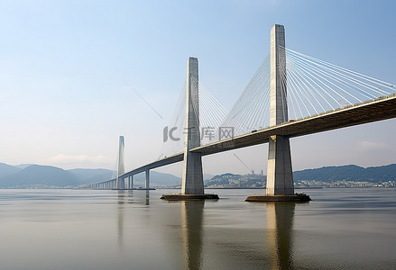 吊机背景图片_机河上的台湾中国大桥