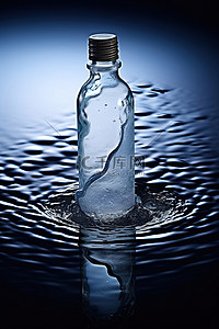 一个瓶子放在水面上