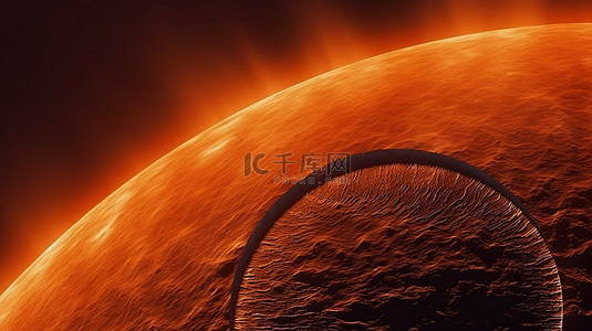 星空背景图片_令人难以置信的超近距离日食 3D 渲染
