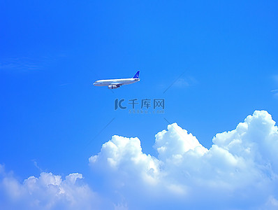 标线清除背景图片_飞机在蓝天