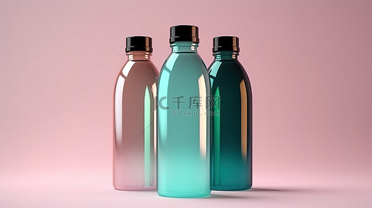 塑料瓶样机背景图片_塑料瓶原型的 3d 插图