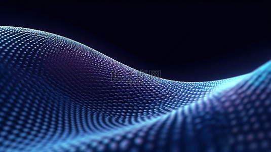 点状科技元素背景图片_3D 渲染技术背景，具有蓝色的点状抽象波