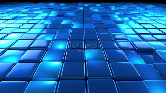 蓝光背景图片_用于演示的蓝色瓷砖背景上的蓝光渲染 3D 插图