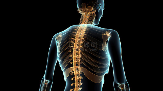 在医学背景下用突出的脊柱可视化健康和不健康的姿势