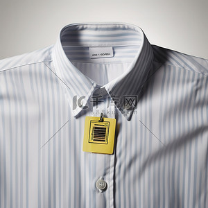 男式衬衫背景图片_附有条形码标记的男式衬衫和纽扣衬衫