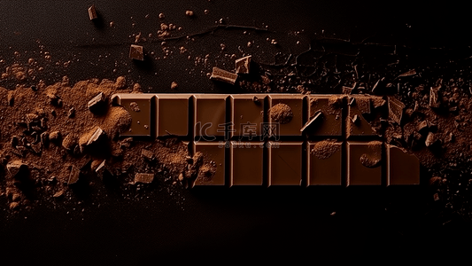 巧克力情人节背景图片_巧克力块商业海报