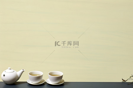 茶叶水背景图片_四杯五叶水咖啡和绿茶