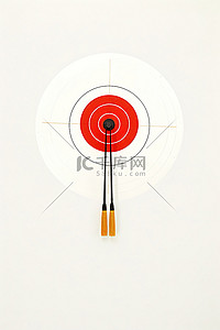 箭标背景图片_两支飞镖，红色靶标位于白色靶标的中心