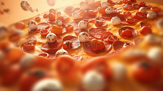 3d 渲染广告背景无限披萨运动