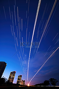 韩国留学背景图片_天际线上的飞行轨迹