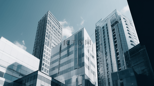 城市商务楼背景背景图片_现代化商务建筑背景