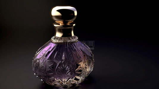 包装瓶展示样机背景图片_在 3d 渲染中可视化的香水瓶