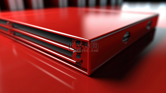 活页铁环背景图片_背景上红色办公室活页夹的 3D 渲染