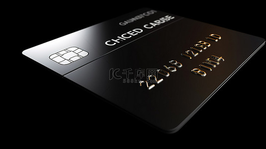 黑色价格标签背景图片_带有价格标签和文本的黑色隔离信用卡的 3D 插图