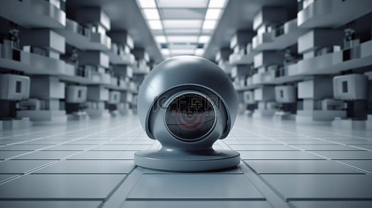 间谍背景图片_检测入侵的安全摄像头的 3D 渲染