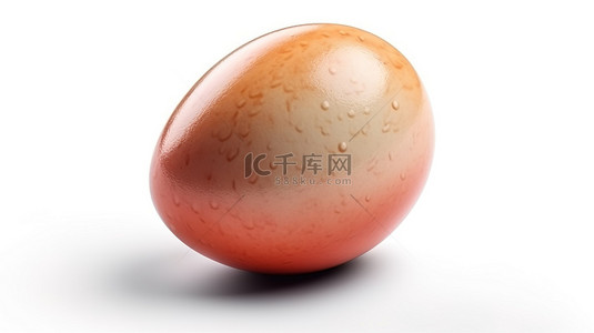 煎蛋煎肉背景图片_受复活节启发的彩蛋在白色背景下以 3D 渲染展示