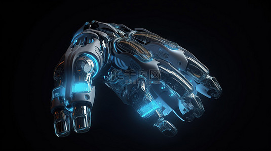 探索未来机器人手的 3d 概念和虚拟现实中的人工智能技术