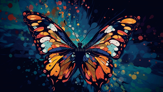 蝴蝶彩色油画背景