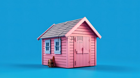 储物背景图片_舒适的双色调粉色花园储物棚，非常适合存放工具和用品